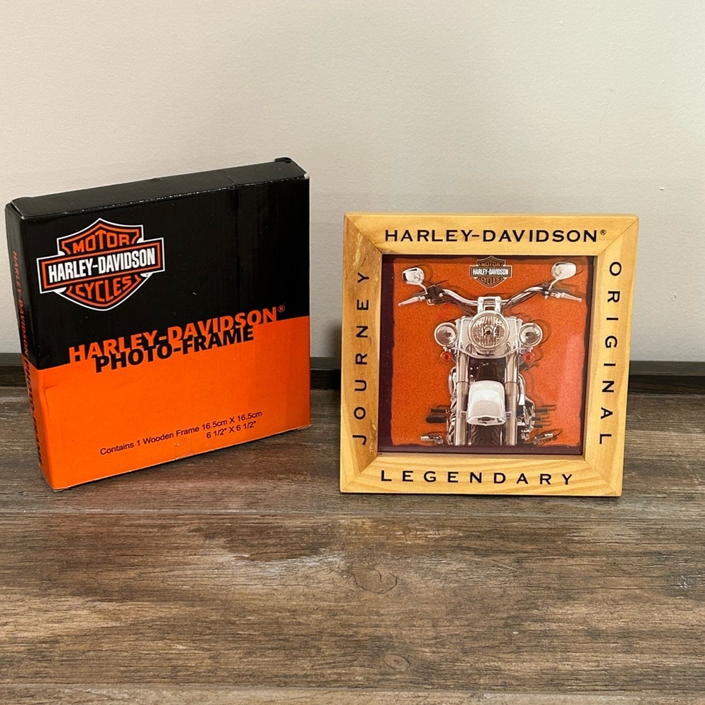 Harley Davidson Motorcycle Wood Photo Frame Original Legendary Journey 05  & Box